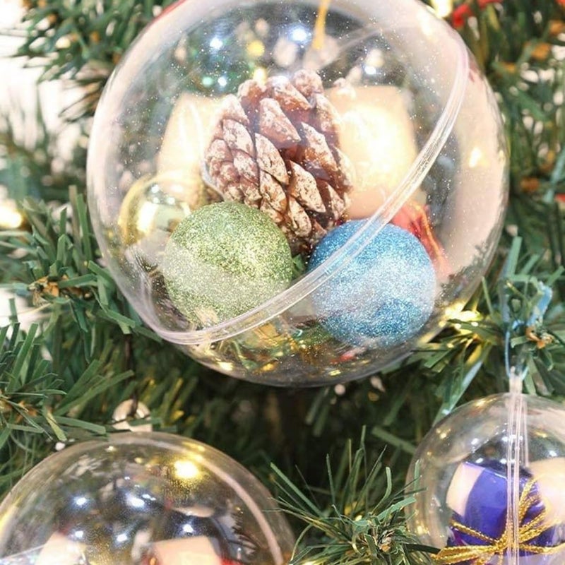 7Queen Extra Large Clear Ball Ornaments, 160mm/6.3inch=2PCS Giant Fillable Christmas Balls Shatterproof Ornament Baubles for DIY Crafts Christmas Wedding Party Decor - Image 4